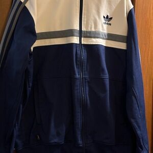Retro Throwback from the 90’s Adidas Navy Blue and White Track Jacket